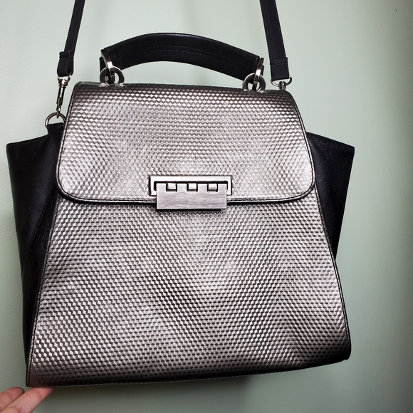 Zac Posen Black and Gunmetal Eartha Satchel - Picture 6 of 16